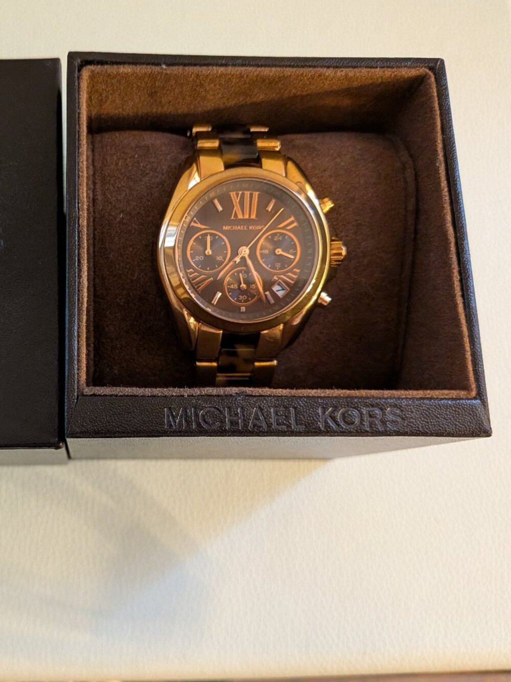 *WORKING BATTERY* Michael Kors Rose Gold chronograph watch